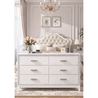 Sunvega Elegant White Finish Nightstand with Two Spacious Storage Drawers