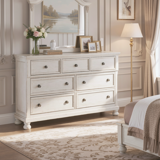 Sunvega Antique Brown Finish Nightstand with Hidden Drawer and Bun Feet