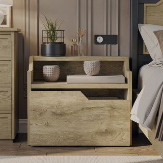 Sunvega Floating Nightstand with Spacious Drawer and Dual-Tier Surface for Bedroom