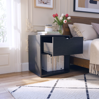 Sunvega 50x40x60 cm Nightstand End Table with Spacious Sliding Drawer