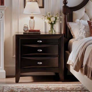 Sunvega White Nightstand with Two Spacious Drawers and Top Tray for Bedside