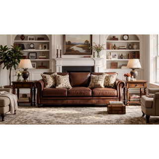 Sunvega Brown Finish Rectangular Dining Table with Thick Acacia Wood Top