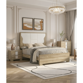 Sunvega Contemporary Driftwood Finish Wooden Nightstand with Three Drawers
