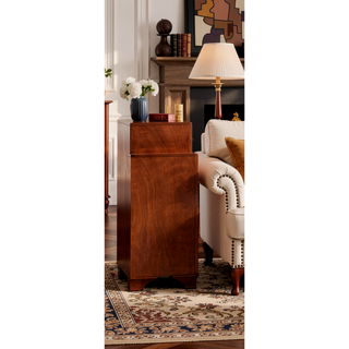 Sunvega Cappuccino Nightstand with Curved Drawer Fronts and Real Wood Veneers