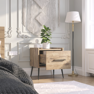 Sunvega Wall Mounted Nightstand with Drawer for Bedroom or Living Room