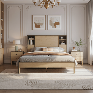 Sunvega Fully Assembled 6 Drawer Dresser with French Dovetail Wood Veneer Finish