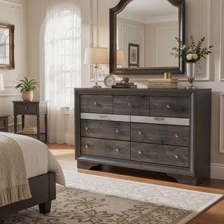 Sunvega Modern Black Nightstand with Hidden Jewelry Drawer and Nickel Knob