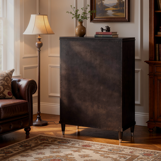 Sunvega Niguel Brown Contemporary Five-Drawer Chest for Modern Bedrooms with Cedar Lining
