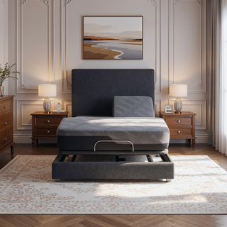 Sunvega 11 Inch Cooling Copper Infused Latex Foam Queen Mattress with Adjustable Base