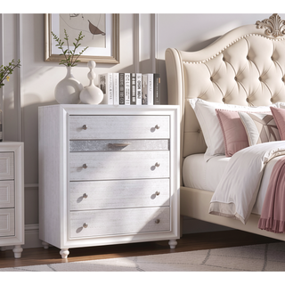 Sunvega Modern Black Nightstand with Hidden Jewelry Drawer and Nickel Knob