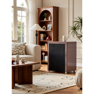 Sunvega Stylish Upholstered Fabric Chest with Arched Headboard and Drawers