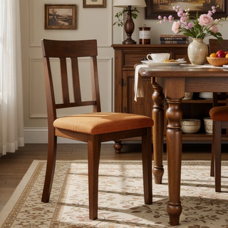 Sunvega 7-Piece Dining Table and 6 Chairs Set with Textured Fabric Upholstery