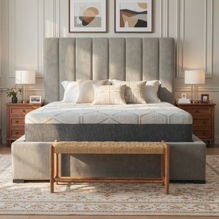 Sunvega 12" Copper Gel Cooling Memory Foam Mattress with Edge Support and Air Grid Base