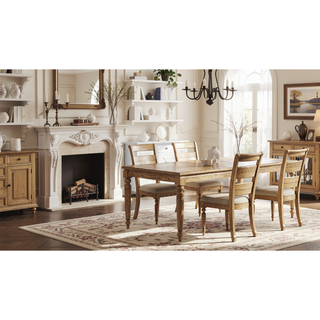 Sunvega Carmel Finish Dining Table with Removable Leaf for Flexible Seating
