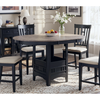 Sunvega Contemporary 18" Extendable Leaf Storage Table with Two-Tone Chalk Gray Finish