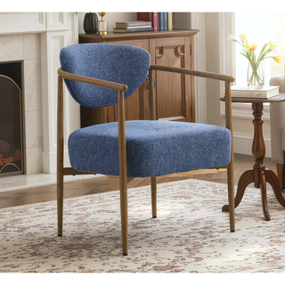Sunvega Beige PU Leather Soft and Comfortable Chair with Metal Frame for Living Room
