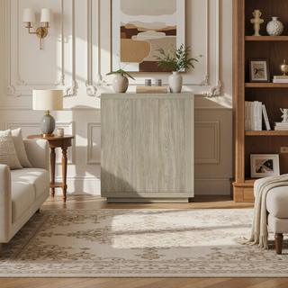 Sunvega Modern Brown Nightstand with Open Shelf and Drawer for Bedroom