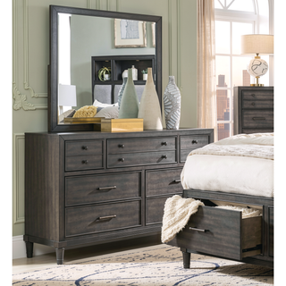 Sunvega Gray Finish Nightstand with Dovetail Drawers for Bedroom Furniture