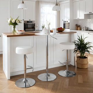 Sunvega Adjustable Contemporary Bar Table with Acrylic Top and Chrome Base