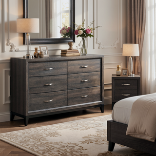 Sunvega Modern Contemporary White Finish Wooden Nightstand with 2 Dovetail Drawers