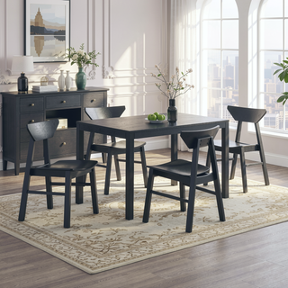 Sunvega Modern Contemporary Black Finish Rectangular Wooden Dining Table