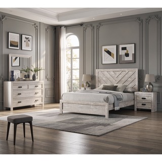 Sunvega Contemporary Wooden Chest with Five Storage Drawers and Metal Hand Pull