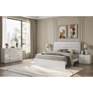 Sunvega Sleek White Finish Tall Chest with Multiple Drawers for Maximum Storage