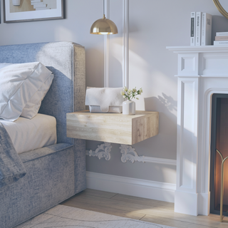Sunvega Floating Nightstand with Spacious Drawer and Sleek Wall-Mounted Design