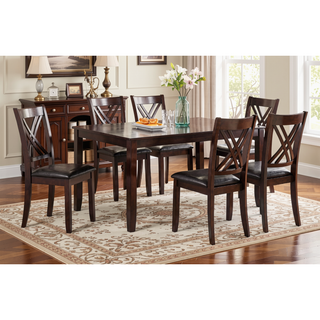 Sunvega Contemporary 7-Piece Dining Set with Rectangular Table and 6 Chairs