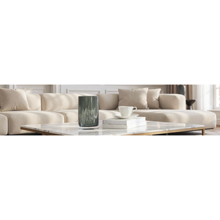 Sunvega Oval Faux Marble Top Nightstand with Two Drawers and Button Tufted Black Fabric