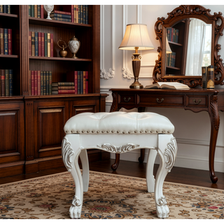 Sunvega Dresden II Bone White Finish Nightstand with Two Spacious Storage Drawers