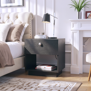 Sunvega Sumter 1 Drawer Nightstand with Large Storage Shelf and Big Top Surface