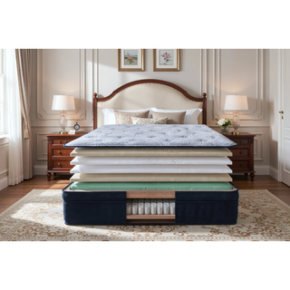 Sunvega Hybrid Plush Queen Mattress with Pocketed Coils and Cooling Fabric