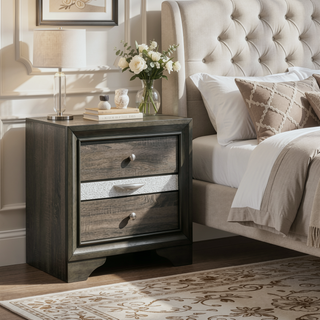 Sunvega Modern 3-Drawer Nightstand with Jewelry Storage for Bedroom