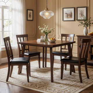 Sunvega 71" Rectangular Farmhouse Wood Dining Table Made from Rubberwood and Natural Oak