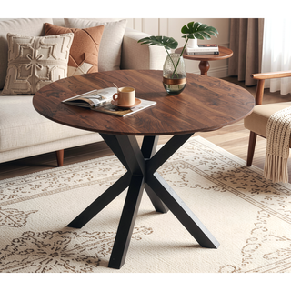 Sunvega Mid-century Dining Table for 4-6 People With Round MDF Top