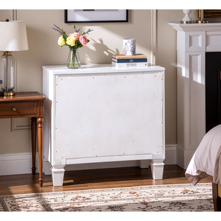 Sunvega Rustic Gray and Weathered White Finish Transitional Style Night Stand