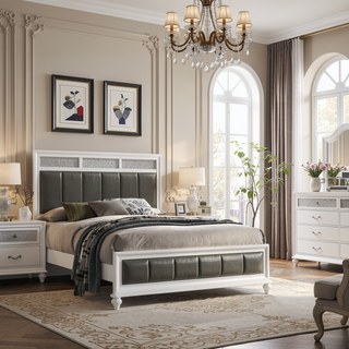 Sunvega Glittering Five-Drawer Dresser with Crystal Hardware for Bedroom