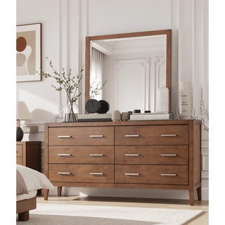 Sunvega Transitional Light Brown Nightstand with Dovetail Drawer and Open Shelf