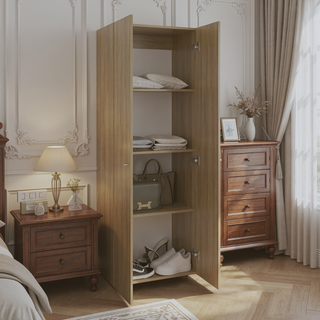 Sunvega Macadamia Closet System for Bedroom Storage with Customizable Shelf Heights