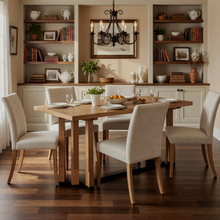 Sunvega 63 Inch Rectangular Dining Table with Farmhouse Pedestal Base