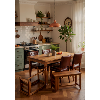Sunvega Modern Counter Height Dining Table with Storage Shelves for Kitchen Breakfast