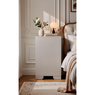Sunvega Elegant Silver Champagne Nightstand with Two Ample Drawers for Snug Areas