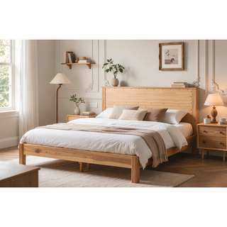 Sunvega Dark Brown Tufted Polyurethane Upholstered King Size Bed Frame