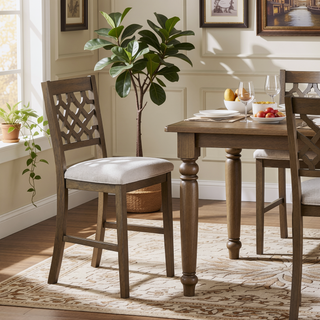 Sunvega Light Brown Finish Wooden Counter Height Dining Table Set with Bench