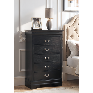 Sunvega Traditional Style Bedroom Chest with Carved Bases and Curved Mouldings
