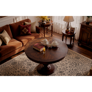 Sunvega White and Dark Cherry Finish Counter Height Table with 2 Drop Leaves