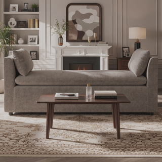 Sunvega Modern Upholstered Bench with Plush Foam Cushioning and Rounded Arms