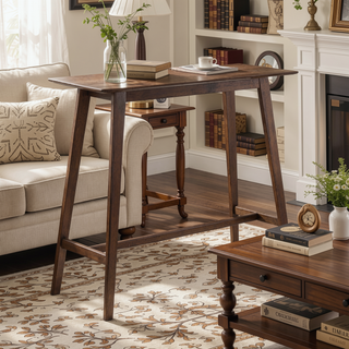 Sunvega Mid-Century Modern Walnut Rectangular Bar Table for Cozy Gatherings