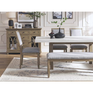 Sunvega Upholstered Top Bench with Memory Foam and Wheat Finish for Dining